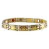 BRACELET DE MAGNETOTHERAPIE EN ACIER INOX PLAQUE OR POUR HOMME OU FEMME - LZ63