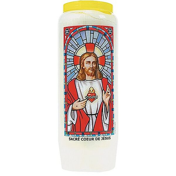 SACRE-COEUR-DE-JESUS-BOUGIE-NEUVAINE-VITRAIL