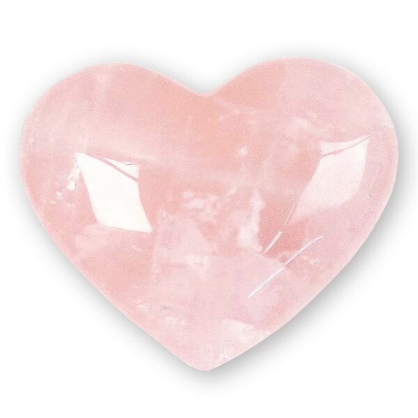COEUR QUARTZ ROSE - 32 MM - LA PIECE