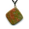 PENDENTIF CARRE EN CORNALINE - 21 X 21 MM