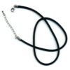 CORDON VELOUR NOIR A FERMOIR METAL ARGENTE - 51 CM